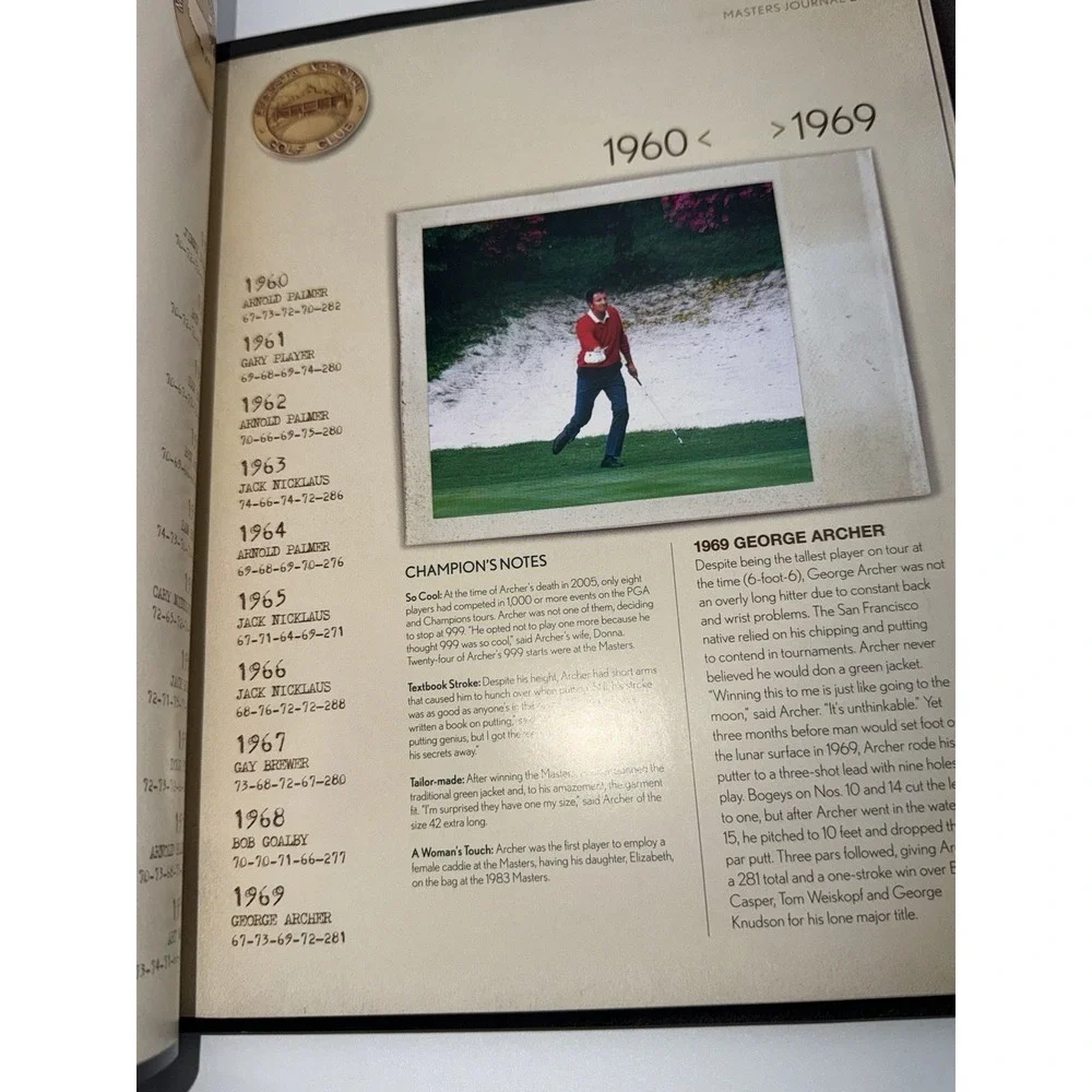 Masters 2009 Official Tournament Program Journal Augusta National